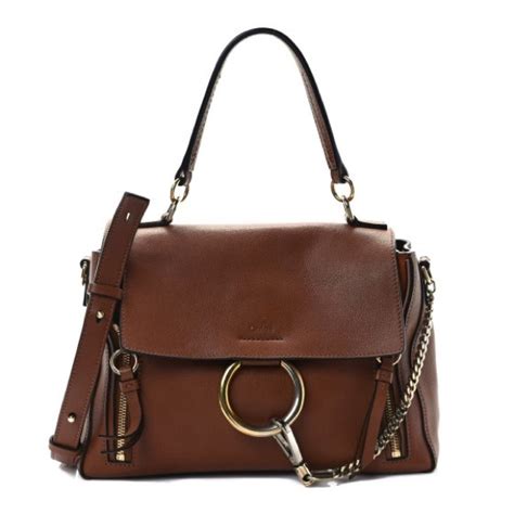 CHLOE Calfskin Medium Faye Day Shoulder Bag Deep Forest 